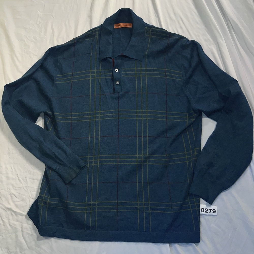 Sette Ponti Collared Merino Wool Blend Sweater Men's Sz XL